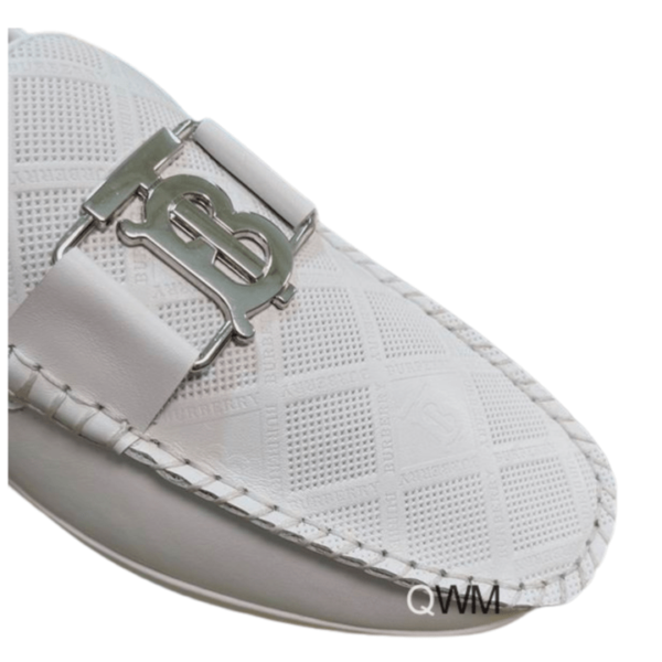 Men's Burberry White Summer Walk Moccasins Shoe - Image 5