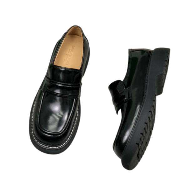 Men's Bottega Veneta Black Leather Loafer Shoe - Image 3