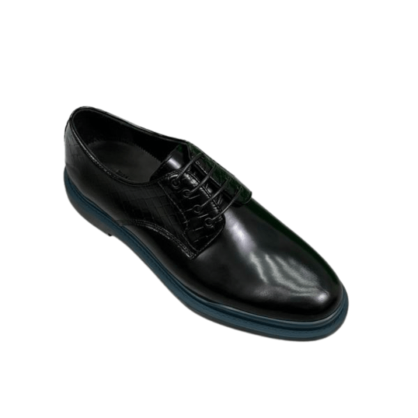 Men's Bottega Veneta Black Brogue Lace Up Leather Shoe - Image 4