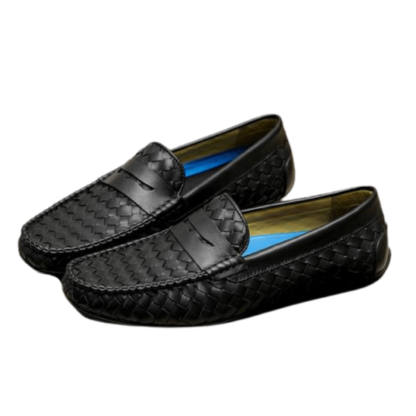 Men's Bottega Veneta Black Leather Loafer Shoe - Image 3