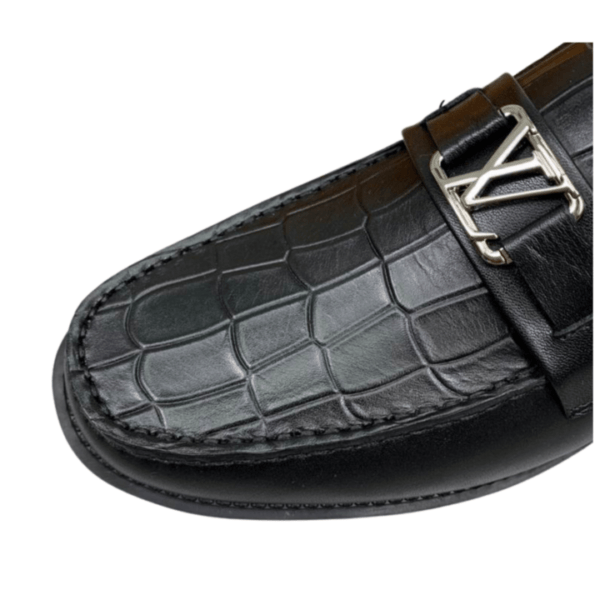 Men's Louis Vuitton Black Leather Major Loafer Shoe - Image 5