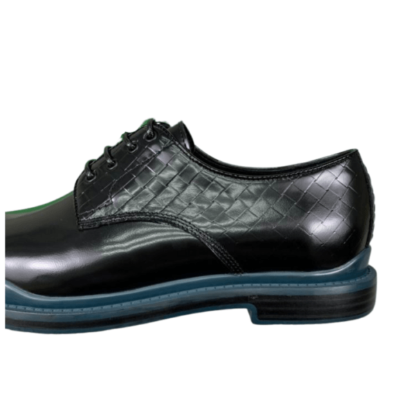 Men's Bottega Veneta Black Brogue Lace Up Leather Shoe - Image 5