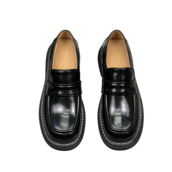 Men's Bottega Veneta Black Leather Loafer Shoe - Image 2