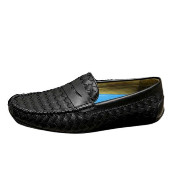 Men's Bottega Veneta Black Leather Loafer Shoe