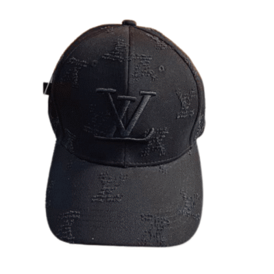 Louis Vuitton Black Monogram LV Logo Cap 042601