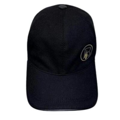 Burberry B Logo Tiger Leather Canvas Baseball Cap 110620