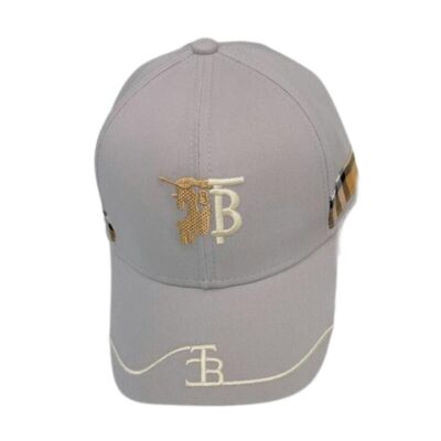 Burberry Leather Embroider TB Logo Adjustable Strap Cap 060217