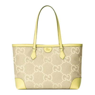 Gucci Ophidia Beige and Banana Jumbo GG Medium Tote 631685 UKMBG 8480