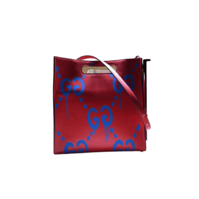 Gucci GucciGhost Cherry Blue Tote Embossed 409380