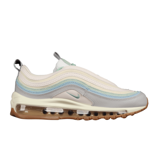 Ladies Nike Air Max 97 Enamel Green Sail Worn Blue - Image 3