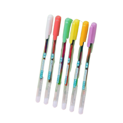 6Pcs Rainbow Navy Glittery Gradient Gel Pens BY02481
