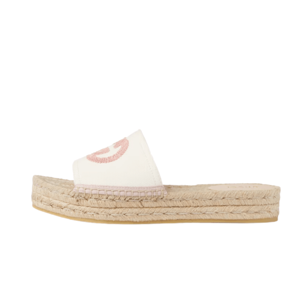 Ladies Espadrille Slide With Interlocking G