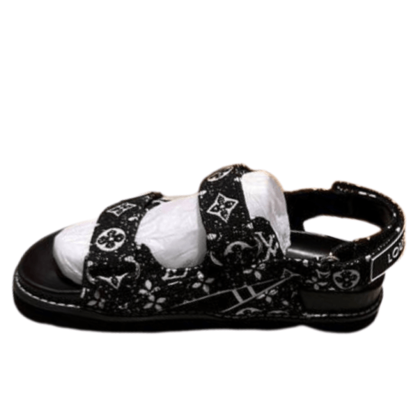 Louis Vuitton Monogram Paseo Flat Comfort Sandal In White-Black