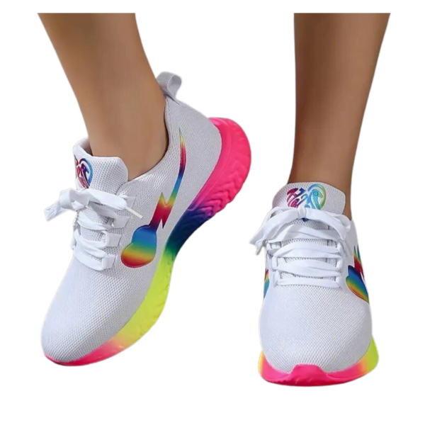 Rainbow Navy Trainer Mesh Lace-Up Sneaker QR02301 - Image 6