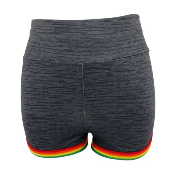 Ladies Rainbow Navy Skinny High Waist Yoga Shorts LF02374 - Image 8