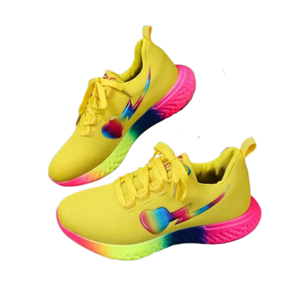 Rainbow Navy Trainer Mesh Lace-Up Sneaker QR02301 - Image 2