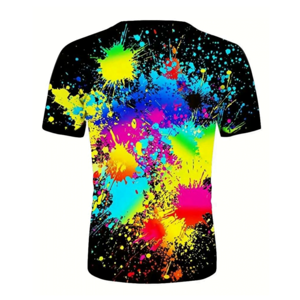 Rainbow Navy 3D Splash Graphic T-shirt GN07176 - Image 3