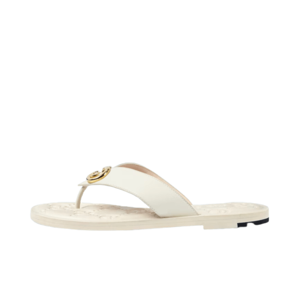 Gucci Interlocking G Thong Sandal In White