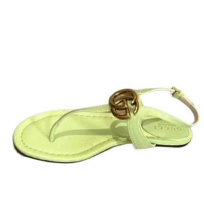 Ladies Gucci Double G Thong Sandals In Apple Green