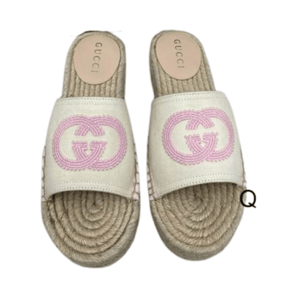 Ladies Espadrille Slide With Interlocking G - Image 2