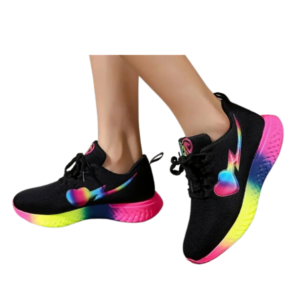 Rainbow Navy Trainer Mesh Lace-Up Sneaker QR02301 - Image 9