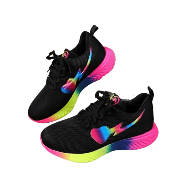 Rainbow Navy Trainer Mesh Lace-Up Sneaker QR02301 - Image 8