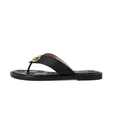 Gucci Interlocking G Thong Sandal In Black