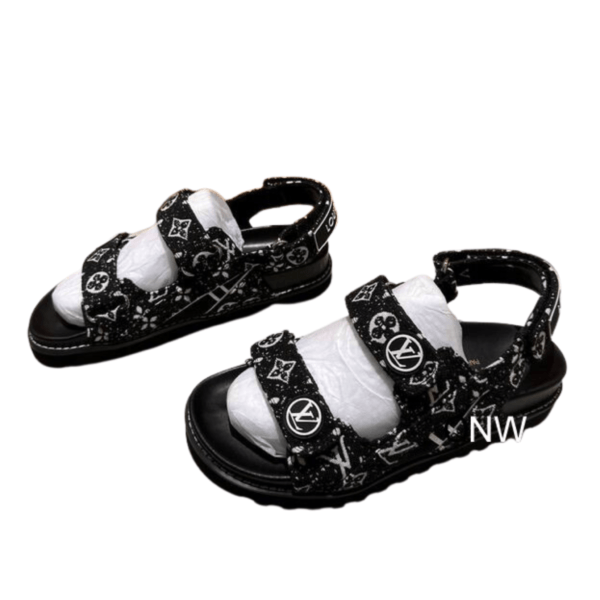 Louis Vuitton Monogram Paseo Flat Comfort Sandal In White-Black - Image 2