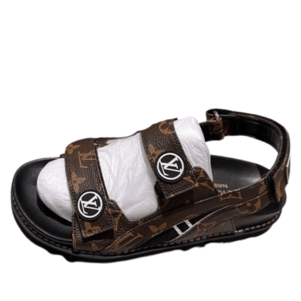 Louis Vuitton Monogram Paseo Flat Comfort Sandal In Brown