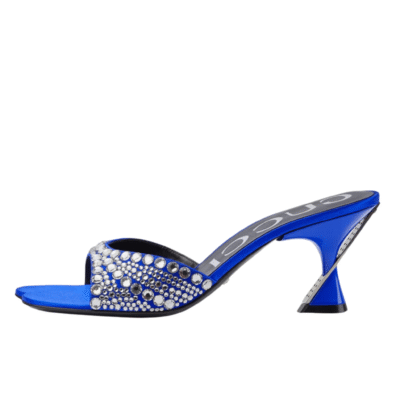 Ladies Gucci Slide Sandal With Crystals In Blue