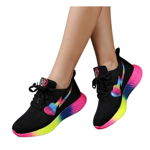 Rainbow Navy Trainer Mesh Lace-Up Sneaker QR02301 - Image 7