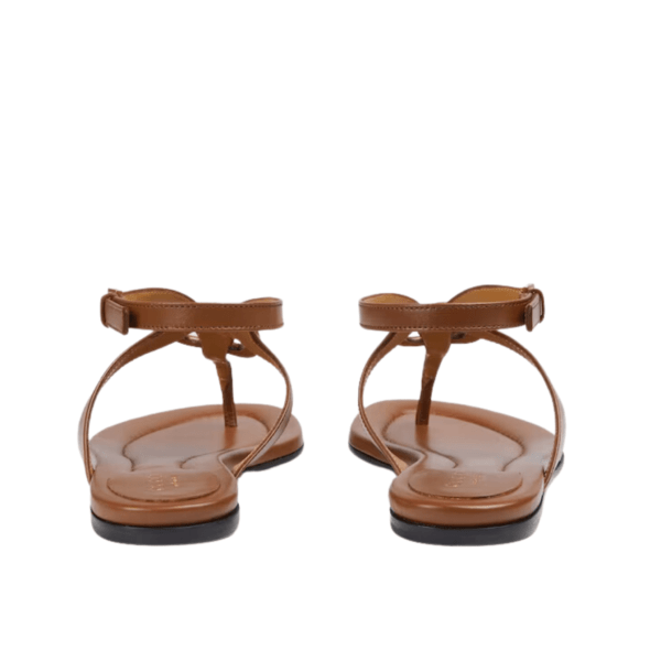 Ladies Gucci Double G Thong Sandals In Brown - Image 4