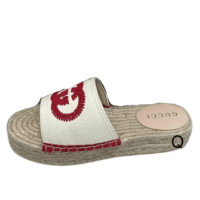 Ladies Gucci Interlocking G Espadrille Slides