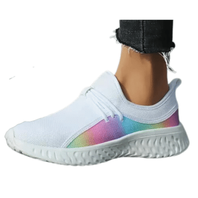Ladies Rainbow Navy Mesh Slip-On Sneaker PM01770