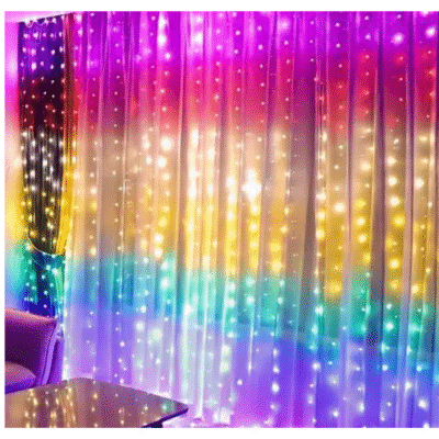 1Pc Rainbow Navy USB Remote Plug With Hooked LED Curtain Light XT01635