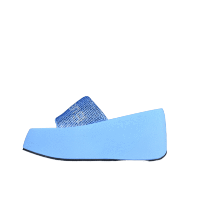 Alexander Wang Blue Taji Platform Slide Sandals X56027