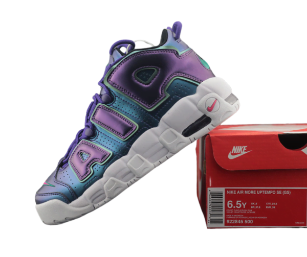 Ladies Nike Air More Uptempo GS 'Iridescent Purple' 922845 500 - Image 5