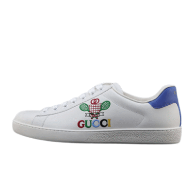 Gucci White Ace Tennis Embroidered Leather Sneakers 603696AYO709096