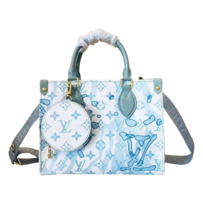 Louis Vuitton Onthego MM Summer Light Blue Handbag M59856