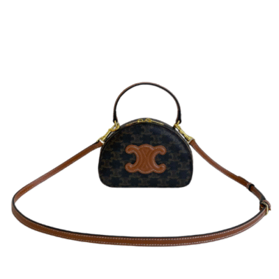 Celine Tan Half Moon Case Triomphe Canvas Handbag 10K642ECM.04LU
