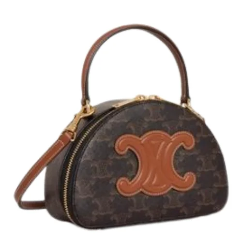Celine Tan Half Moon Case Triomphe Canvas Handbag 10K642ECM.04LU - Image 2