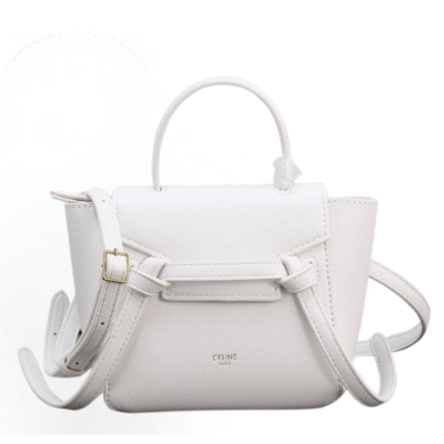 Celine Nano Belt Bag In Grained Calfskin White 189003ZVA.18LT