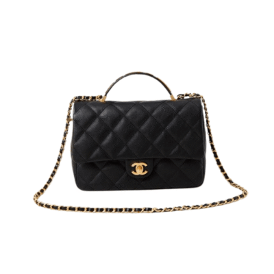 Chanel Black Timeless Classique Top Handle Leather Handbag AS4680