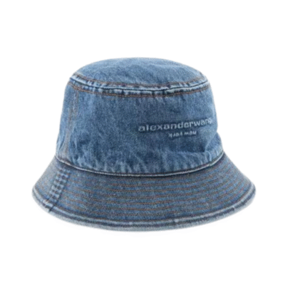 Alexander Wang Blue Embossed Denim Bucket Hat 4DC423919401