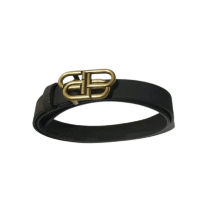 Balenciaga Black Slim Leather Belt P00740056