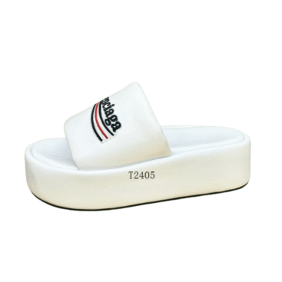 Balenciaga White Signature Slide Sandal H0502