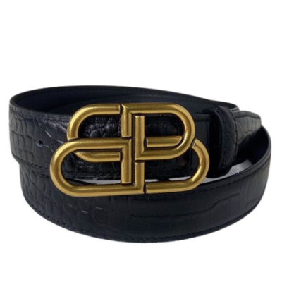 Balenciaga Black 30mm BB Logo Belt