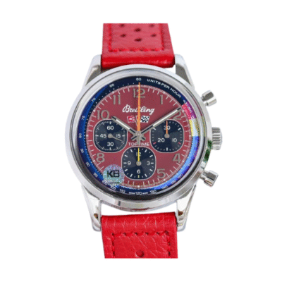 Breitling Red-blue Top Time Corvette Leather Watch A25310