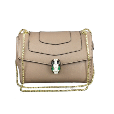 Bvlgari Light Brown Serpenti Forever Leather Shoulder Bag