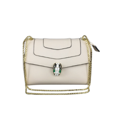 Bvlgari White Serpenti Forever Leather Shoulder Bag  290265
